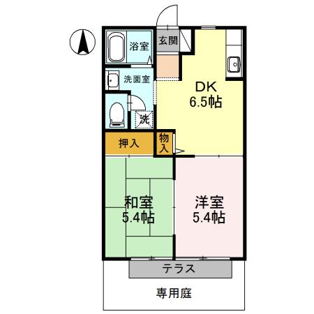 ハイツ・花のこみち　Ｂ棟（B103） 間取り図画像