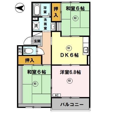 フラワーヒルまつもと（301） 間取り図画像