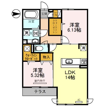 セントラル ポー　B（106） 間取り図画像