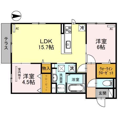 ラ・ベル・メール鳳（102） 間取り図画像