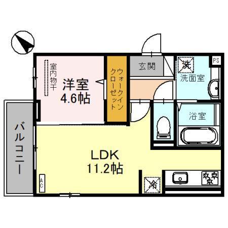 South Auberge(ｻｳｽｵｰｳﾞｪﾙｼﾞｭ)（203） 間取り図画像