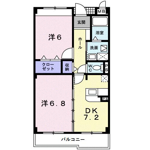 クリスタルウイング輝（203） 間取り図画像