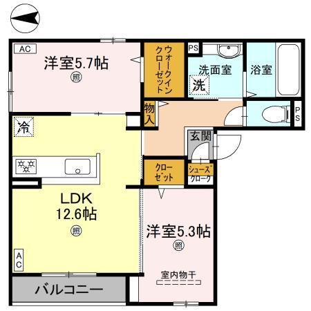 カームネス大泉Ⅱ（201） 間取り図画像