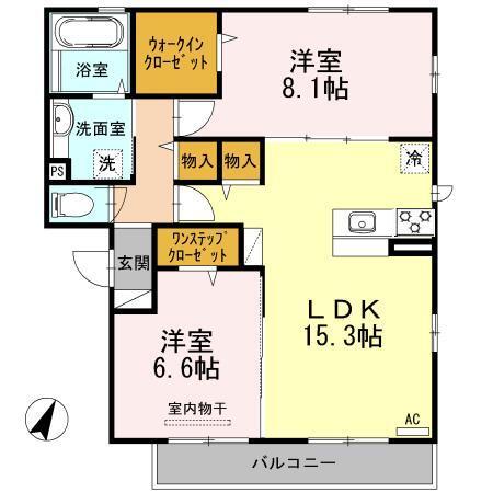 ファミール タカゼン　Ｗ棟（202） 間取り図画像