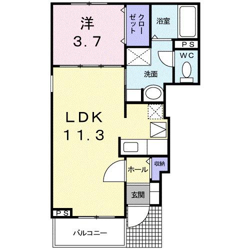 ソレアードユニティⅡ（101） 間取り図画像