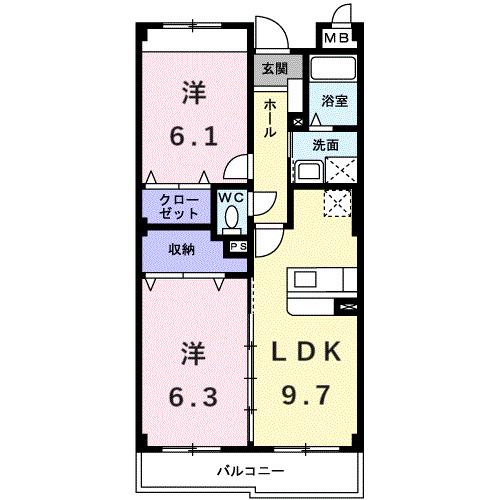 インヴィテ・ボヌ−ルⅡ番館（105） 間取り図画像