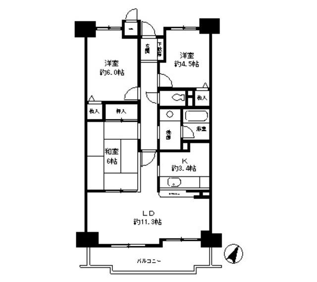 グランドメゾン江戸堀（1102） 間取り図画像