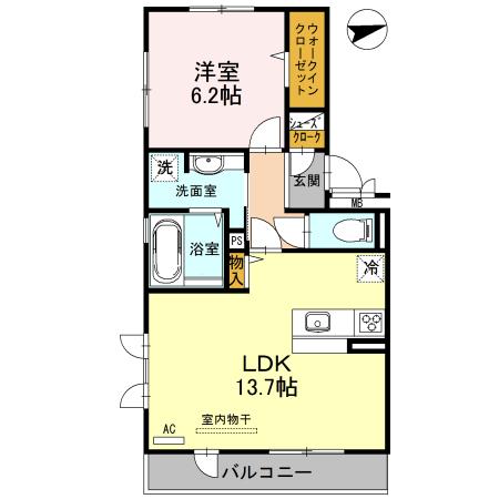 カーサ高善　A棟（A205） 間取り図画像