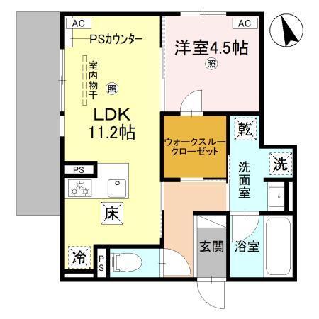 メゾンルル赤川（101） 間取り図画像