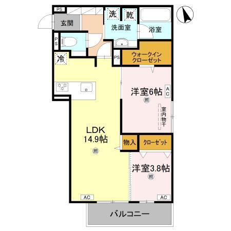 メゾンルル赤川（203） 間取り図画像