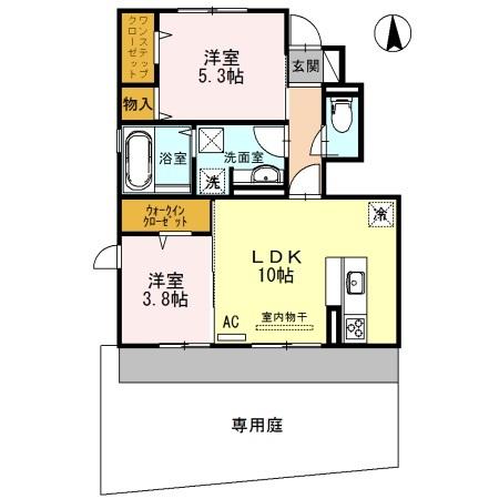 ウィット八平　Ａ棟（103） 間取り図画像
