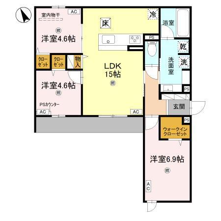 Rising Hills II（101） 間取り図画像