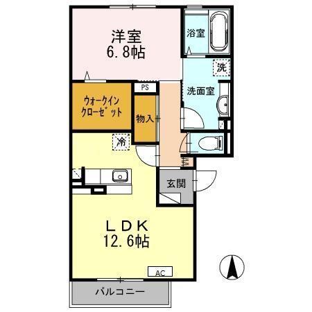 エスポワール西脇（203） 間取り図画像
