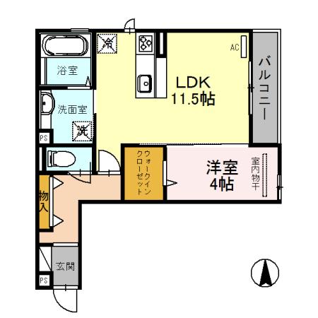 パインフローリッシュ西田辺（303） 間取り図画像