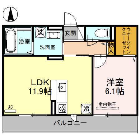 コーラルブルー南花田（202） 間取り図画像