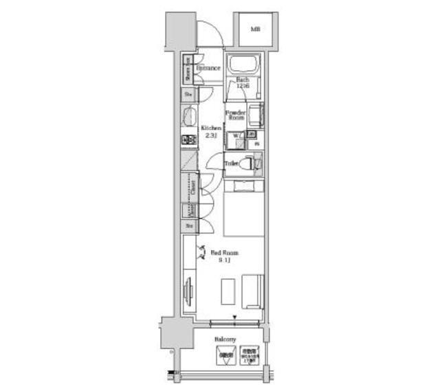 パークアクシス本町（503） 間取り図画像