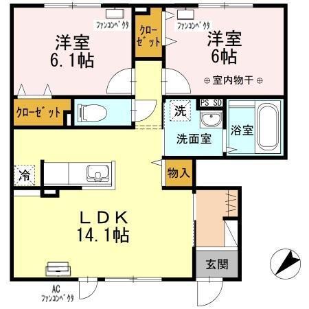 Ｄ-ｒｏｏｍ東札幌（101） 間取り図画像