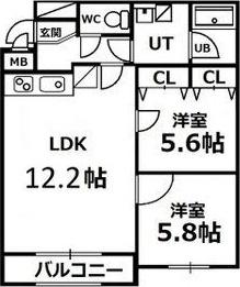 クレストパレス菊水 間取り図画像