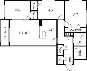 GRANVIA白石 間取り図画像