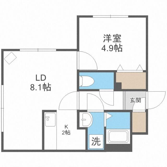 パインハート中の島（303） 間取り図画像