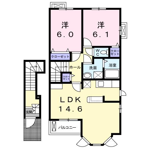 ペアハウスヒロセＧ（203） 間取り図画像