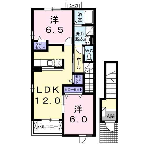 カレントヴィラＤ（201） 間取り図画像