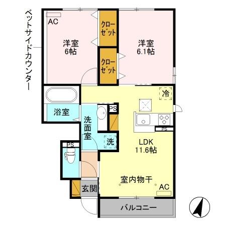 ｴﾐﾈﾝｽ ﾊﾟﾚ/ｻﾝﾗｲｽﾞ ﾊﾟﾚ　ｴﾐﾈﾝｽ ﾊﾟﾚ（101） 間取り図画像