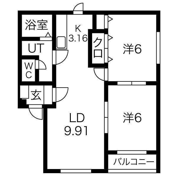 プリオール美原（202） 間取り図画像