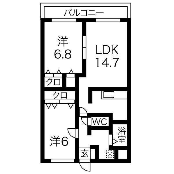 ピュアライフ・空（401） 間取り図画像