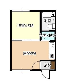 函館市中道アパート 間取り図画像