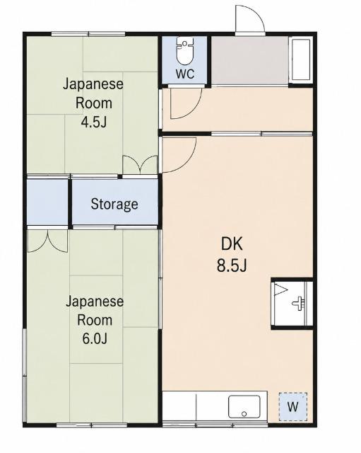 函館市堀川町アパート 間取り図画像
