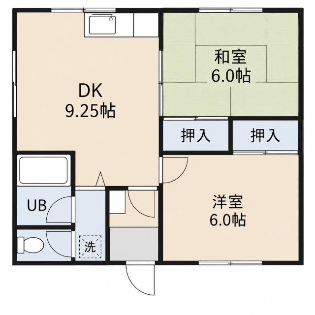 北斗市久根別アパート 間取り図画像