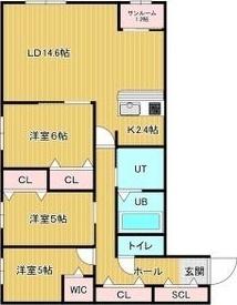 Clark千代台Ⅱ（101） 間取り図画像