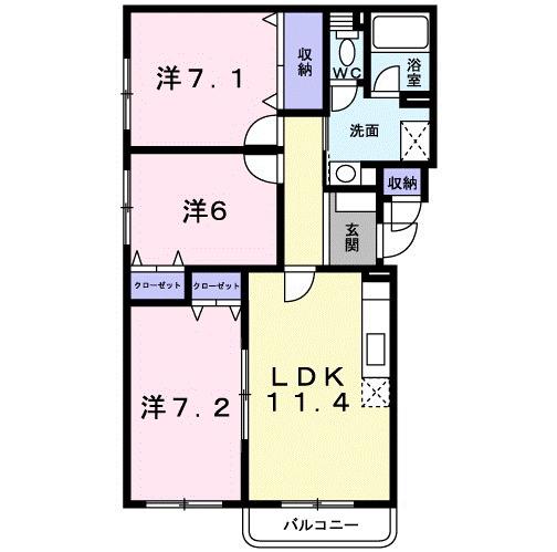 ジェルメ大手町１号棟（301） 間取り図画像