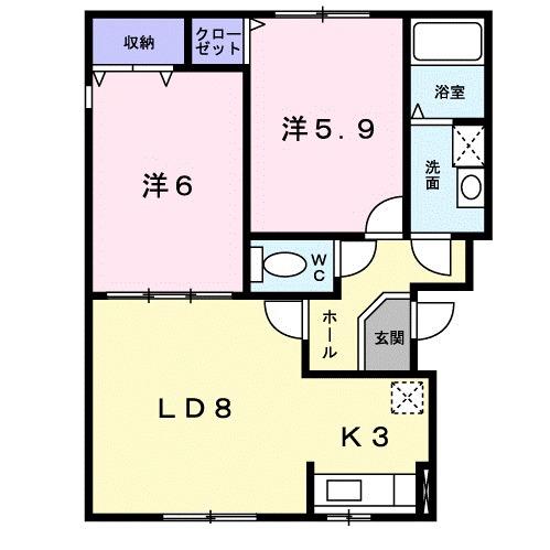 コウジィーコートⅡ（201） 間取り図画像