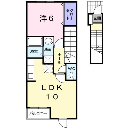 ｐｒｉｍ　ｒｏｓｅＦ（202） 間取り図画像