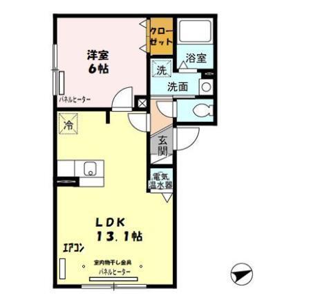 リビングタウン山の手　Ｆ（101） 間取り図画像