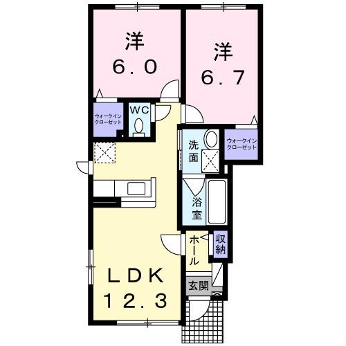 ベル・カルム桔梗（101） 間取り図画像