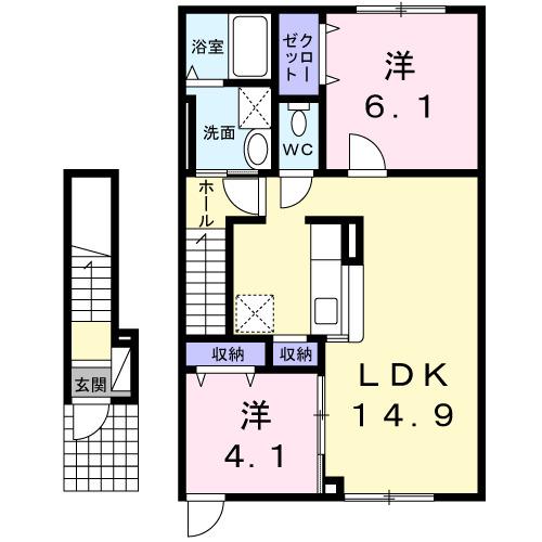 ジュネス高丘（203） 間取り図画像