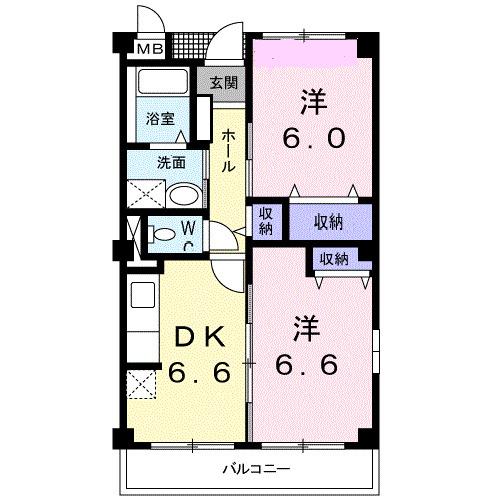 クリスタルＫＵＭＡＧＡＹＡ−Ａ（301） 間取り図画像