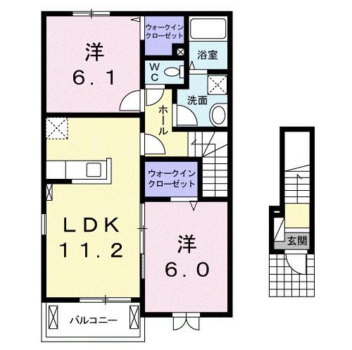 プロムナード　Ｋ　Ⅱ（201） 間取り図画像