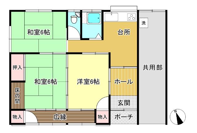 下恩田貸アパート（西棟） 間取り図画像
