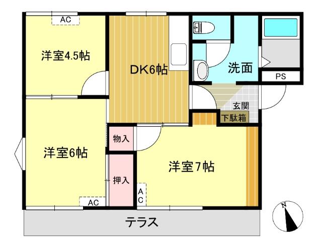 メゾンM&A城西　A棟（202） 間取り図画像