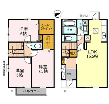 ローズコート中桜塚（101） 間取り図画像