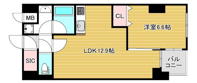 大阪市西区北堀江マンション 間取り図画像