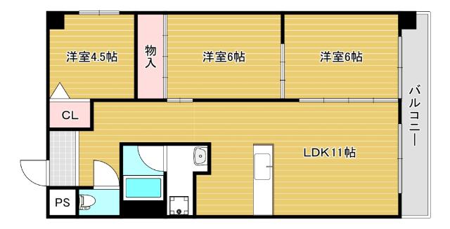 大阪市西区南堀江マンション 間取り図画像