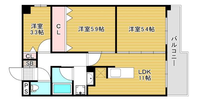 大阪市西区南堀江マンション 間取り図画像