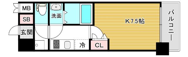 大阪市中央区材木町マンション 間取り図画像