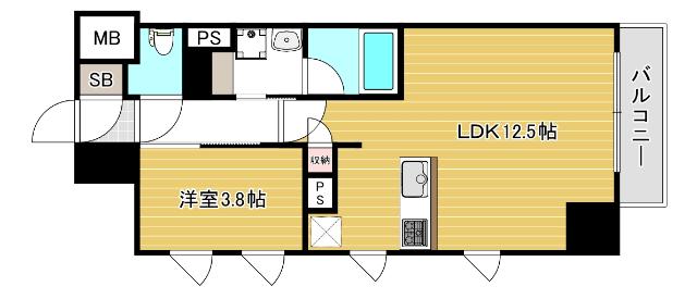 ザ・パークハビオ谷町六丁目クロス（301） 間取り図画像