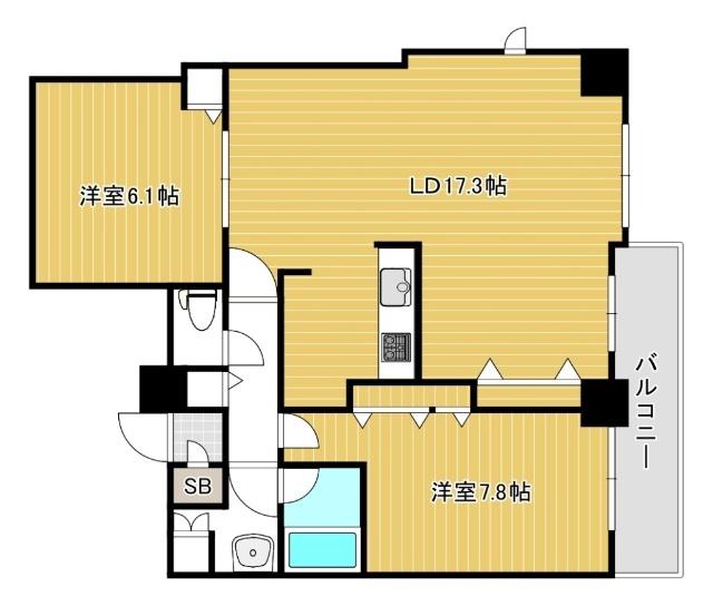 大阪市西区新町マンション 間取り図画像